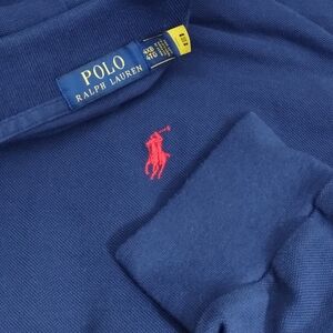 Polo Ralph Lauren Men's Navy Blue Pony Logo Long Sleeve Polo 4XB Big